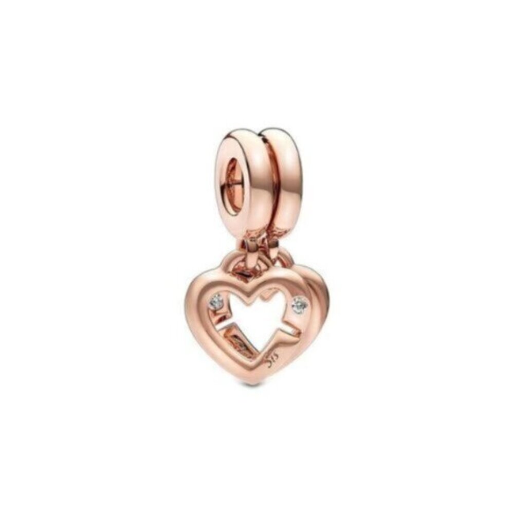 ✅Pandora Moments 14K Rose Gold Plated Cz Dangle Charm